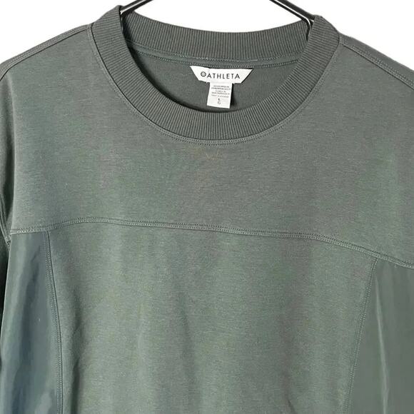 ATHLETA Triumph Hybrid Crewneck Sweatshirt Sz Large | Bali Green #532515 - Picture 3 of 9